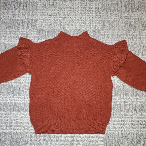 Old Navy Toddler Girl's Mock-Neck Ruffle-Trim Cable Knit Sweater - Picture 5 of 8